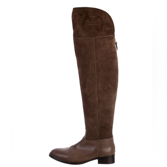 Tory Burch Brown Suede Knee-High Boots - Picture 2 of 5